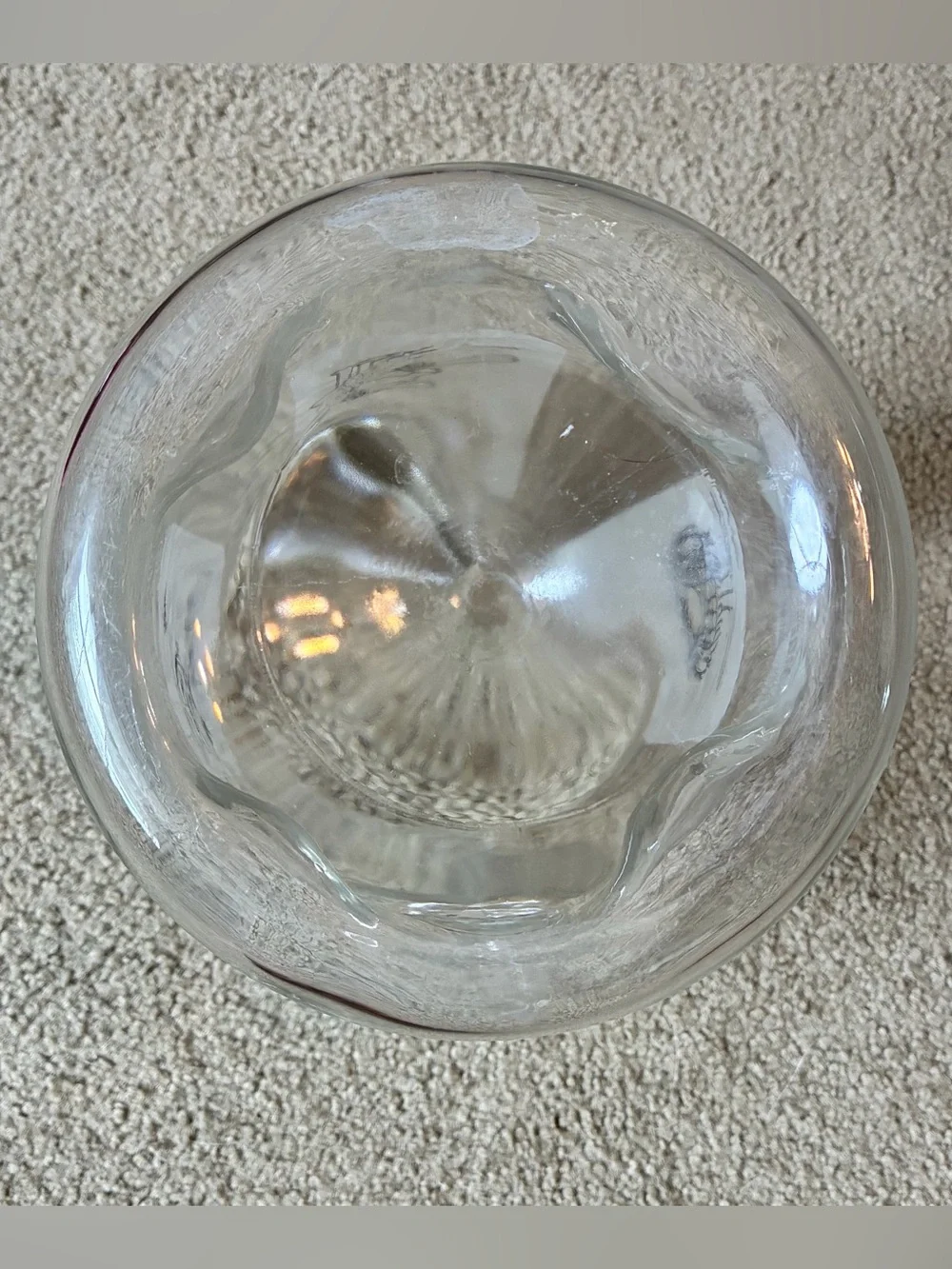 B C Comics Johnny Hart Grog 64 OZ Pitcher Dimpled Bottom Clear Glass 1970s